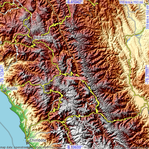 Topographic map of Aricapampa
