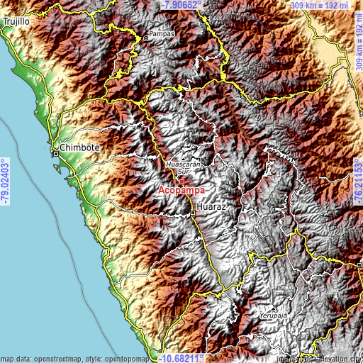 Topographic map of Acopampa