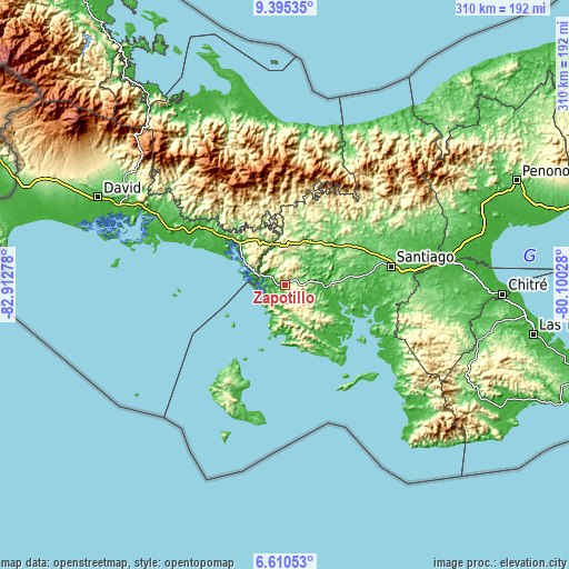 Topographic map of Zapotillo