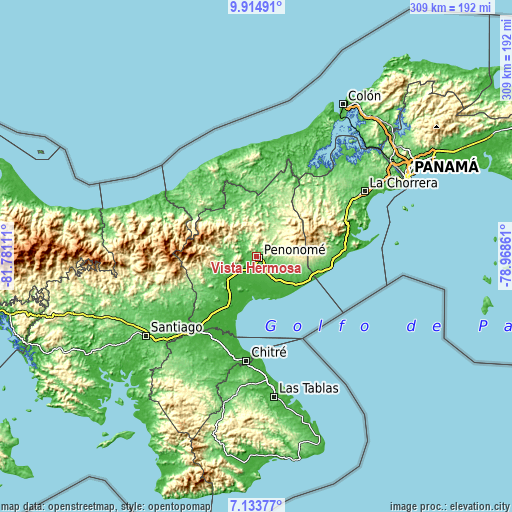 Topographic map of Vista Hermosa