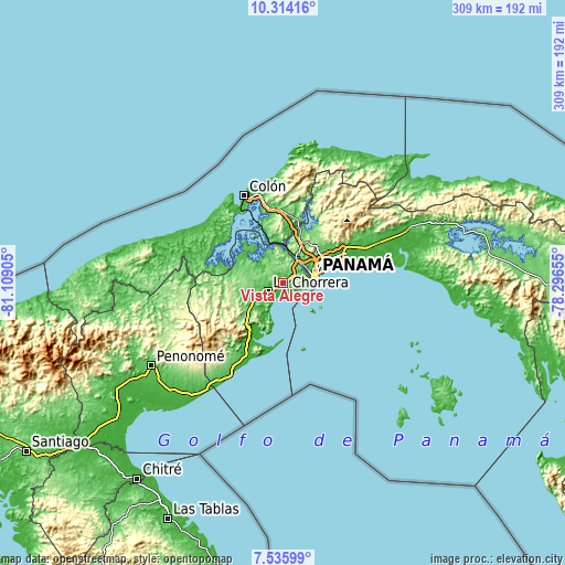 Topographic map of Vista Alegre