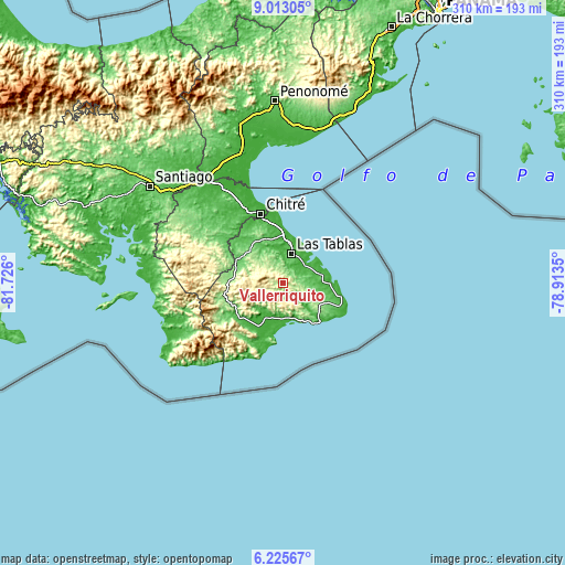 Topographic map of Vallerriquito