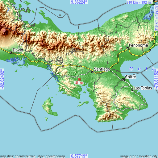 Topographic map of Utirá