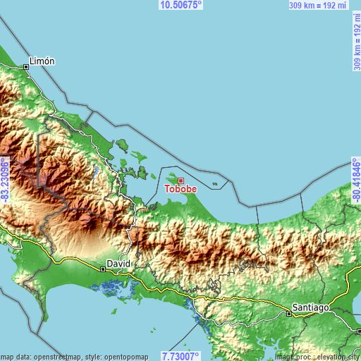 Topographic map of Tobobe