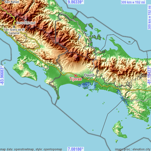 Topographic map of Tijeras
