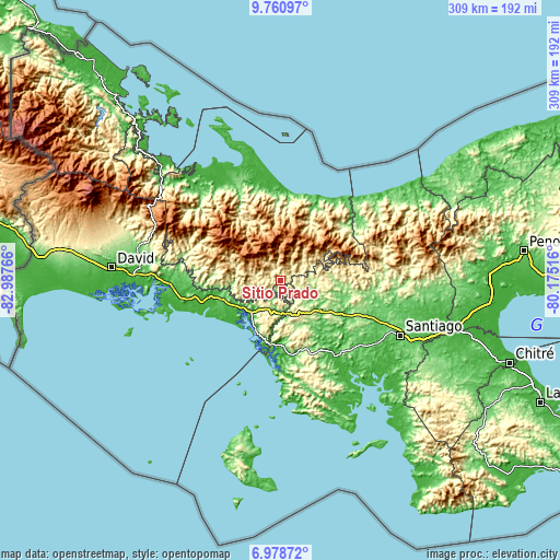 Topographic map of Sitio Prado