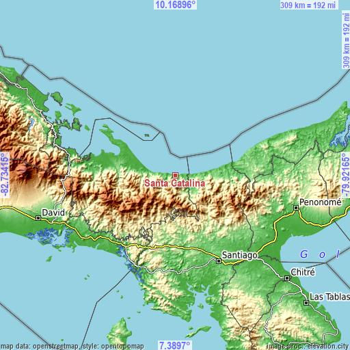 Topographic map of Santa Catalina