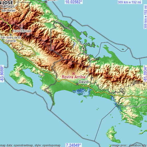 Topographic map of Rovira Arriba
