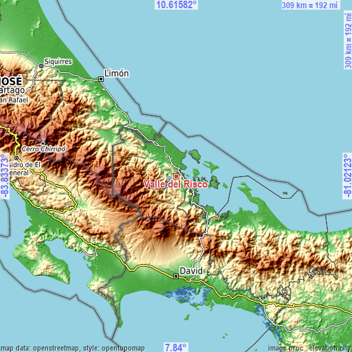 Topographic map of Valle del Risco