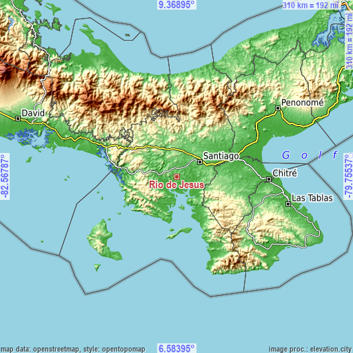 Topographic map of Río de Jesús