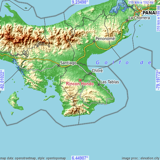 Topographic map of Rincón Hondo