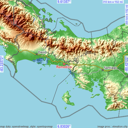 Topographic map of Remedios