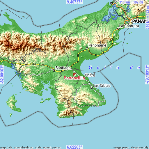 Topographic map of Portobelillo