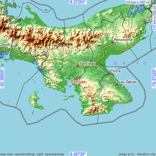 Topographic map of Ponuga