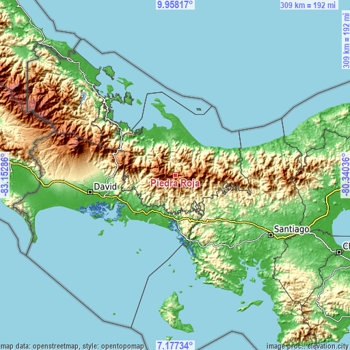 Topographic map of Piedra Roja