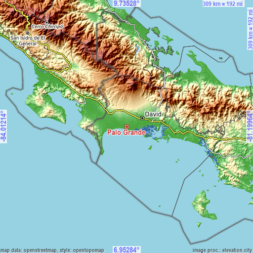 Topographic map of Palo Grande