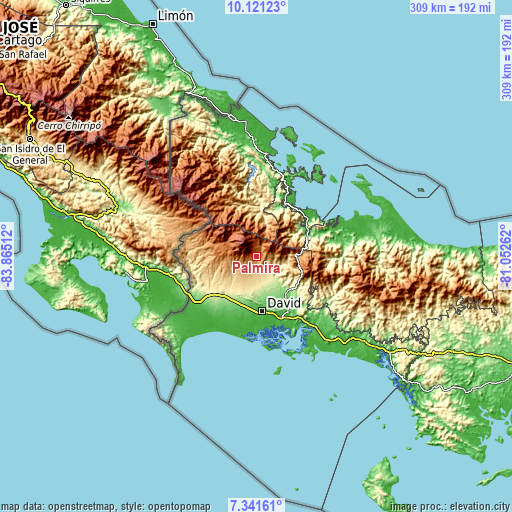 Topographic map of Palmira