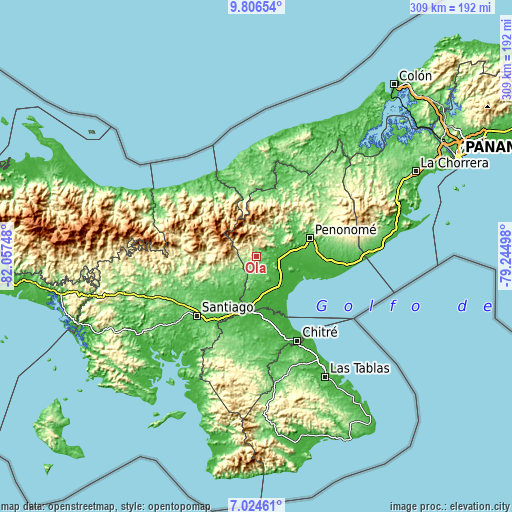 Topographic map of Olá
