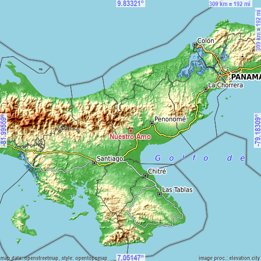 Topographic map of Nuestro Amo