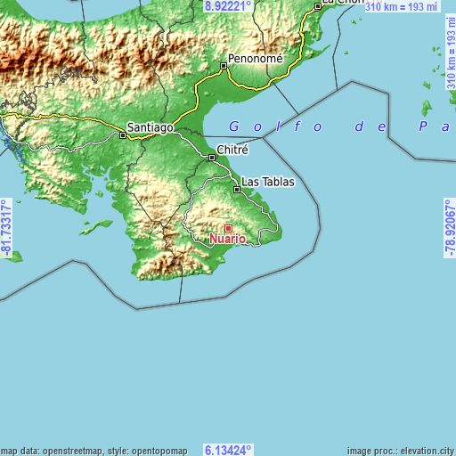 Topographic map of Nuario