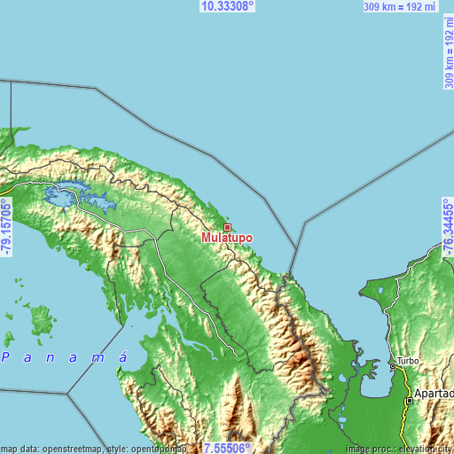 Topographic map of Mulatupo