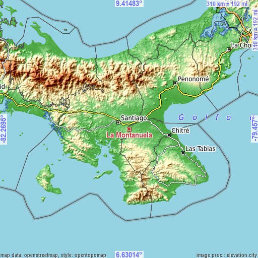 Topographic map of La Montañuela