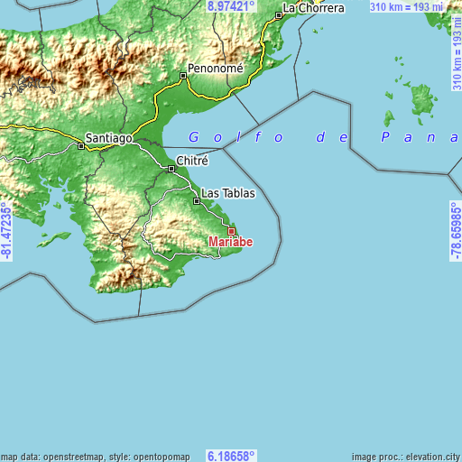 Topographic map of Mariabé