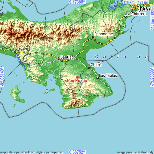 Topographic map of Los Pozos
