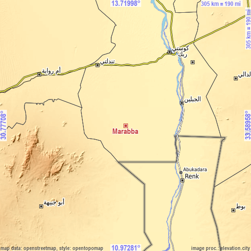Topographic map of Marabba