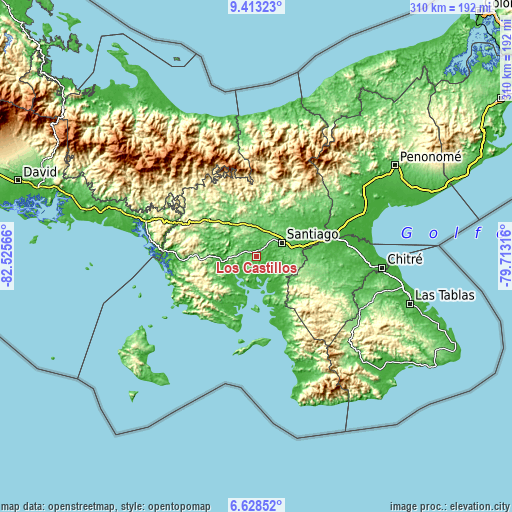 Topographic map of Los Castillos