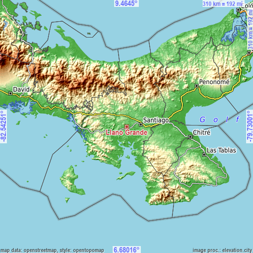 Topographic map of Llano Grande