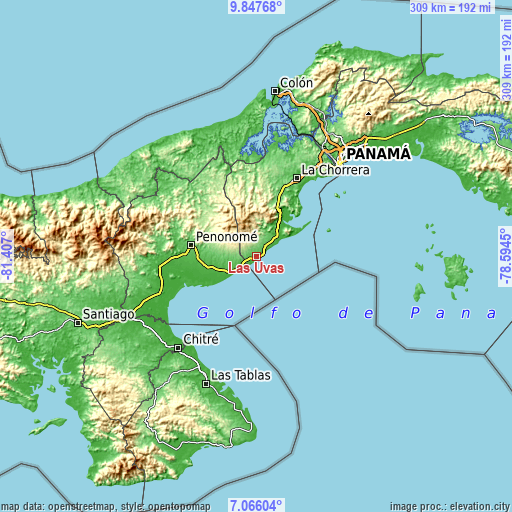 Topographic map of Las Uvas