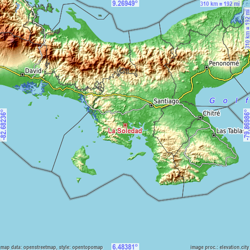 Topographic map of La Soledad