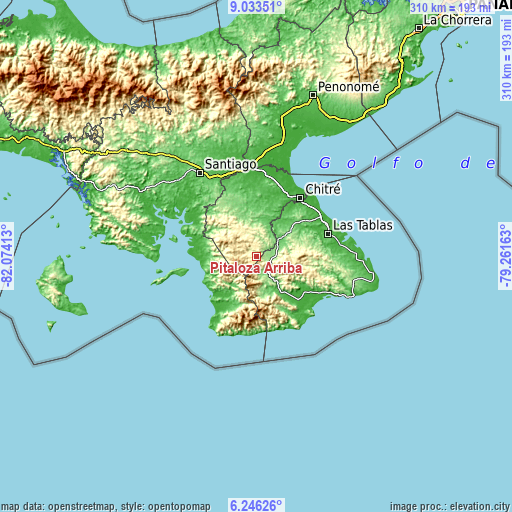 Topographic map of Pitaloza Arriba