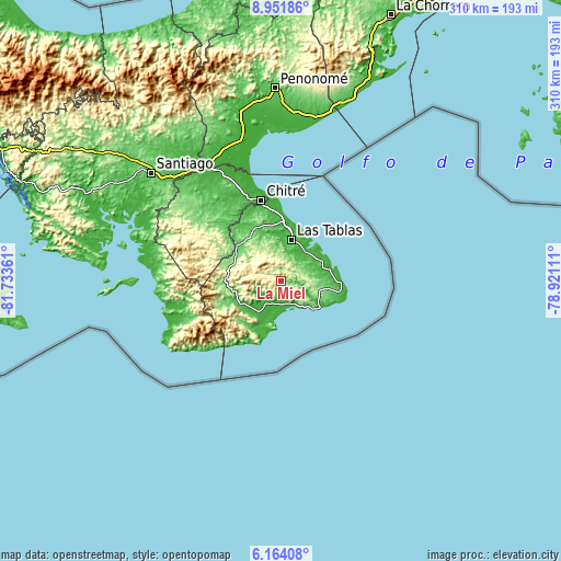 Topographic map of La Miel