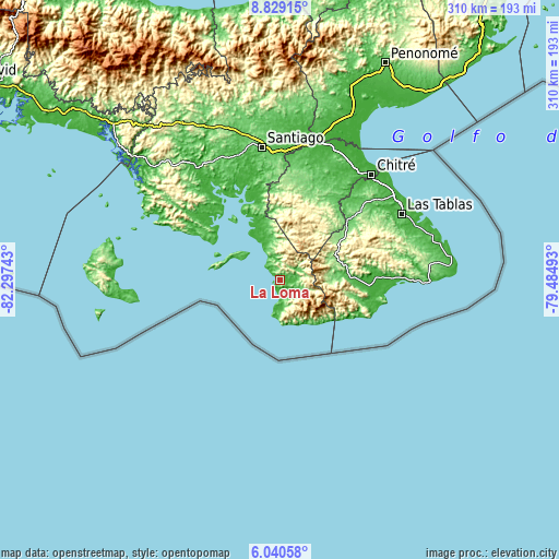 Topographic map of La Loma