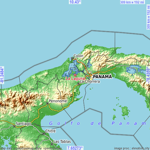 Topographic map of La Laguna