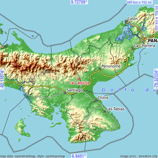 Topographic map of La Laguna