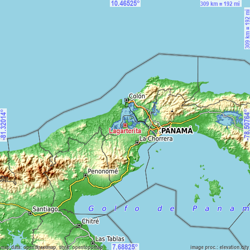 Topographic map of Lagarterita