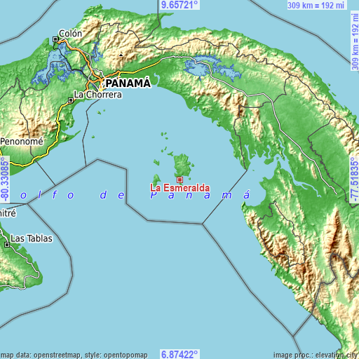 Topographic map of La Esmeralda