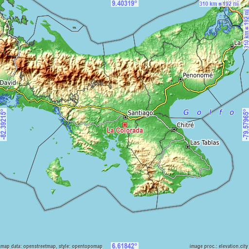 Topographic map of La Colorada