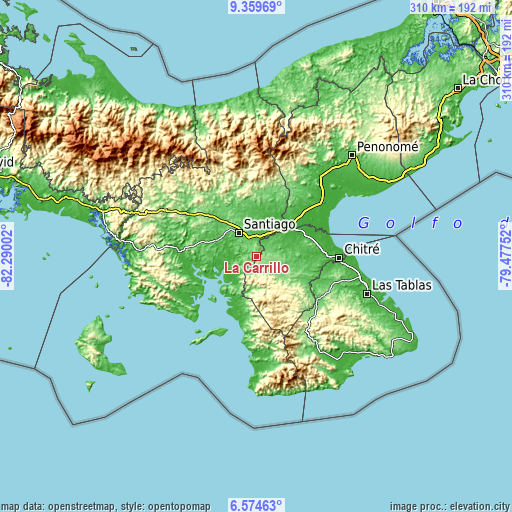 Topographic map of La Carrillo