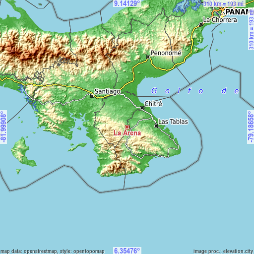 Topographic map of La Arena