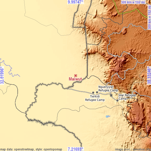 Topographic map of Maiwut