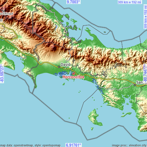 Topographic map of Horconcitos