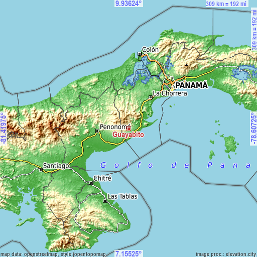 Topographic map of Guayabito