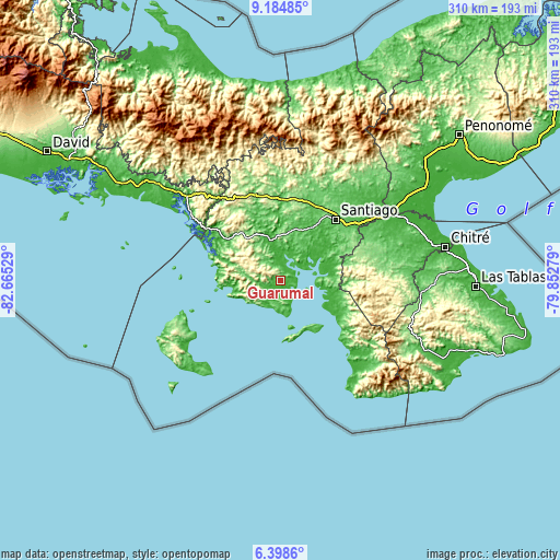 Topographic map of Guarumal