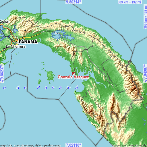 Topographic map of Gonzalo Vásquez