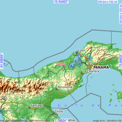 Topographic map of Gobea