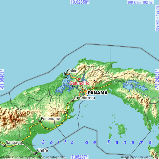Topographic map of Gatuncillo